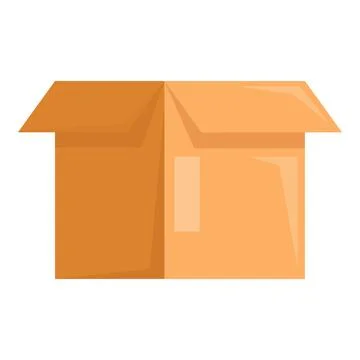 Cardboard box open empty waiting for delivery Illustrazione stock