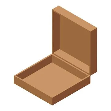 Cardboard box open isometric view packaging Illustrazione stock