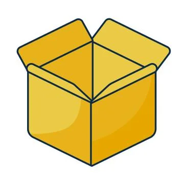 Cardboard box open on white background Illustrazione stock