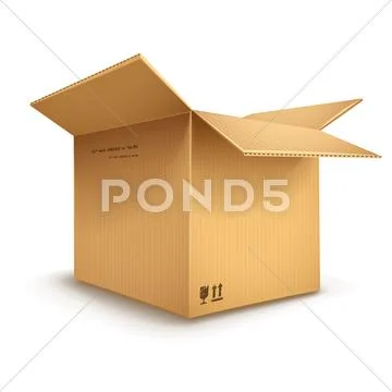 Cardboard box opened Stock Illustration
