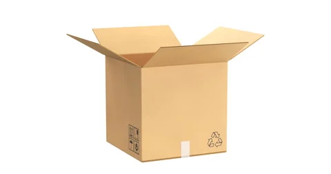 Cardboard box opening closing and rotation Stock Footage 332889257