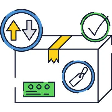 Cardboard box package vector carton pack icon Stock Illustration