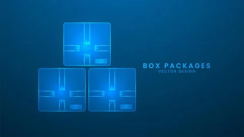 Cardboard box packages. Shopping box delivery. Vector illustration with lig.. Stock Illustration
