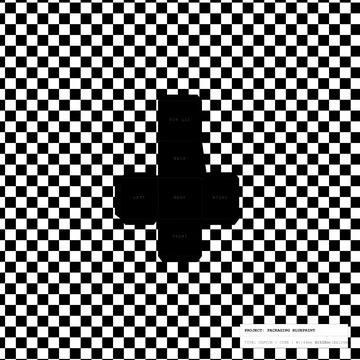 Cardboard Box Packaging Blueprint with Checkerboard Background Stock Illustration