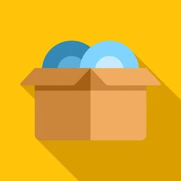 Cardboard box packing plates for moving day Stock Illustration