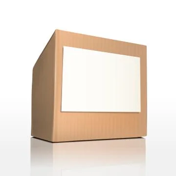 Cardboard box with paper Illustration