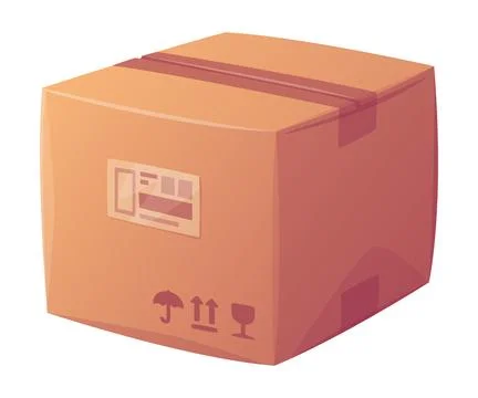 Cardboard Box as Paper Packaging Container Vector Illustration Stockillustratie