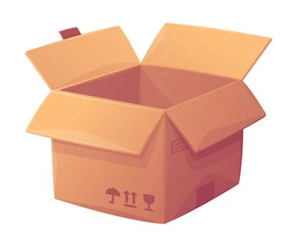 Cardboard Box as Paper Packaging Container Vector Illustration Stock Illustration