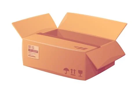 Cardboard Box as Paper Packaging Container Vector Illustration Stock Illustration