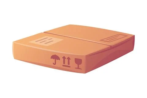 Cardboard Box as Paper Packaging Container Vector Illustration Stock Illustration