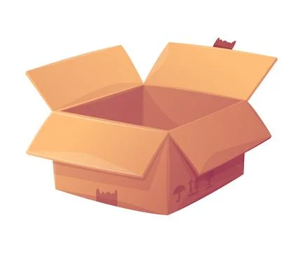 Cardboard Box as Paper Packaging Container Vector Illustration Stock Illustration
