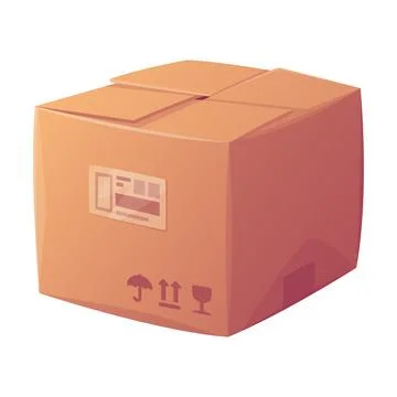 Cardboard Box as Paper Packaging Container Vector Illustration Stock Illustration