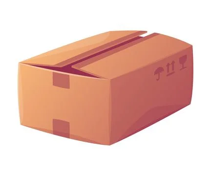 Cardboard Box as Paper Packaging Container Vector Illustration Stock Illustration