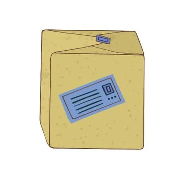 Cardboard box with a parcel. Stock Illustration