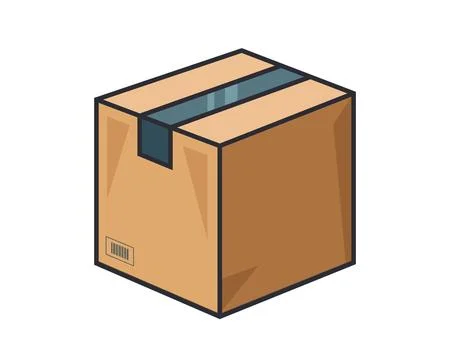Cardboard box for parcels Stock Illustration