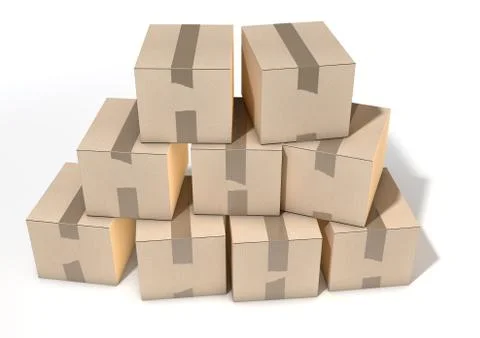 Cardboard Box Pile Stock Illustration