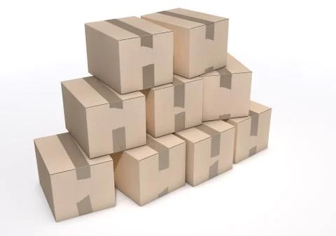 Cardboard Box Pile Stock Illustration