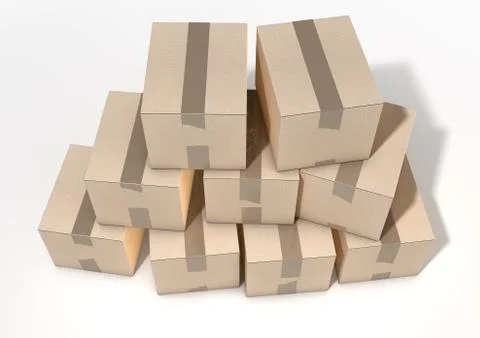 Cardboard Box Pile Stock Illustration