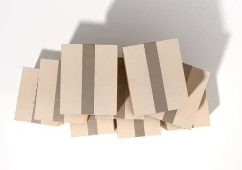 Cardboard Box Pile Stock Illustration