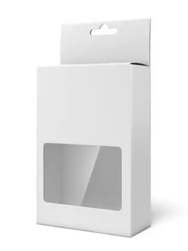 Cardboard box with a plastic window 스톡 일러스트