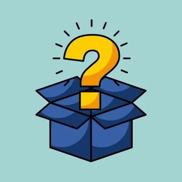 Cardboard box with question mark coming out concept image: Graphic ..., image size:360x360