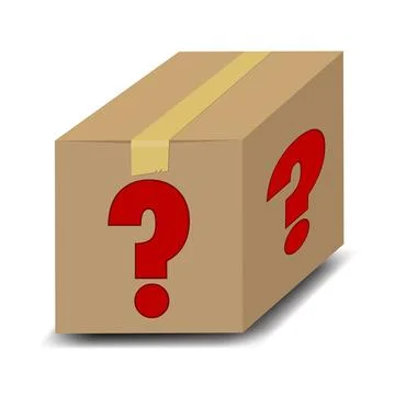Cardboard box with question mark Stock Illustration