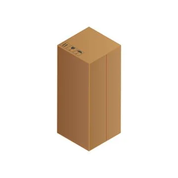 Cardboard box realistic vector illustration isolated on white background Illustrazione stock