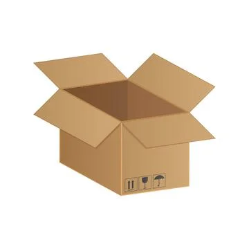 Cardboard box realistic vector illustration isolated on white background イラスト素材