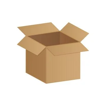 Cardboard box realistic vector illustration isolated on white background Illustrazione stock