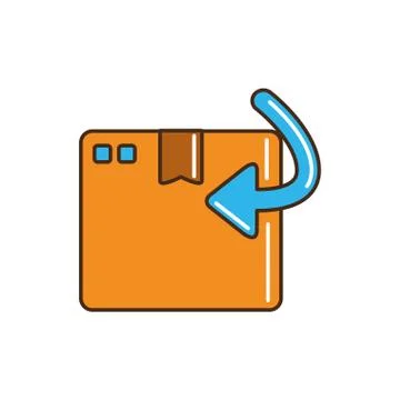 Cardboard box receiving arrow cargo delivery line and fill Stock Illustration