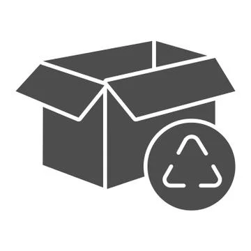 Cardboard box recycle solid icon. Package recycling vector illustration isolated イラスト素材