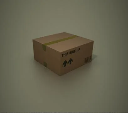 Cardboard Box This Side Up Brown Perspective Stock Illustration
