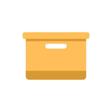 Cardboard box standing on bottom for storage or shipping Stock Illustration