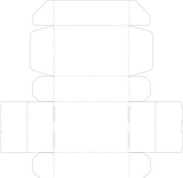 Cardboard box template Stock Illustration