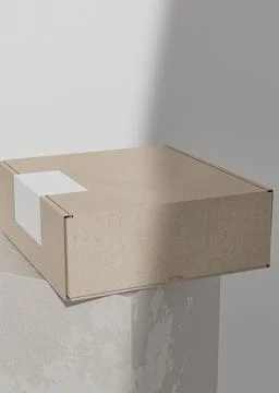 Cardboard box with texture use for mockup Stock Illustration