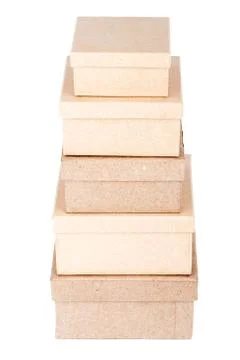 Cardboard box tower Stock Photos