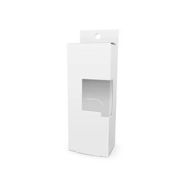 Cardboard box with a transparent plastic window Stock Illustration