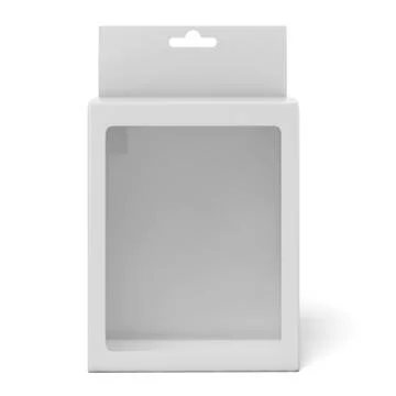 Cardboard box with a transparent plastic window 스톡 일러스트