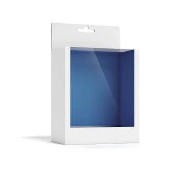 Cardboard Box with a transparent plastic window 库存插图