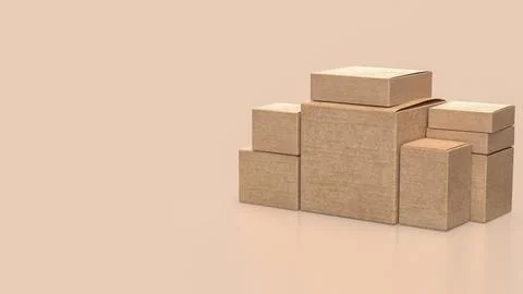 The Cardboard box for transporting concept 3d rendering. Stock Illustration