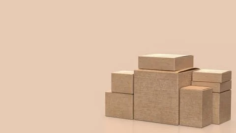 The Cardboard box for transporting concept 3d rendering. Stock Illustration