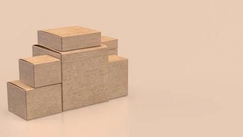 The Cardboard box for transporting concept 3d rendering. 库存插图