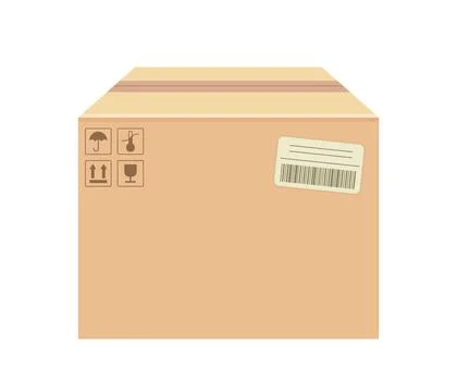 Cardboard box vector concept Stock Illustration