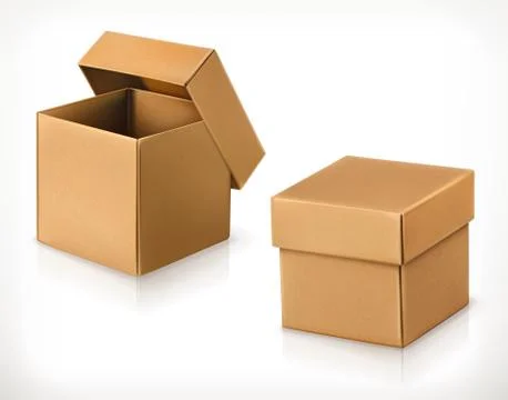 Cardboard box, vector Stock Illustration