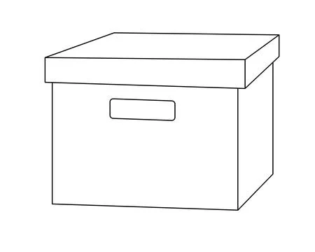 Cardboard box - vector linear image for logo, pictogram or coloring. Stock Illustration