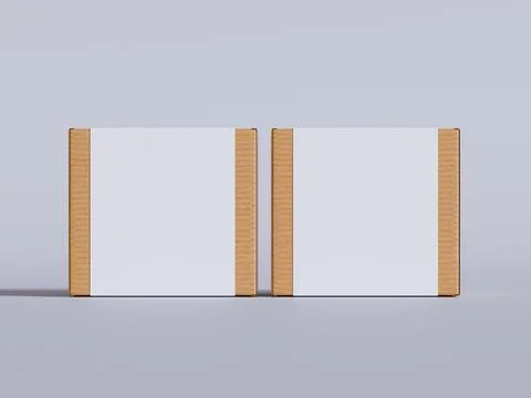 Cardboard box on white background blank label, Suitable for packaging mockup Stock Illustration