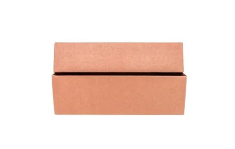 Cardboard box on a white background. Close-up. Foto stock