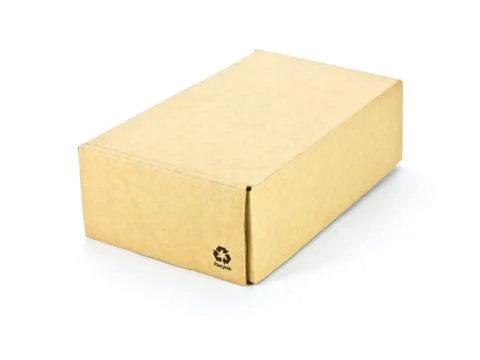 Cardboard box on white background Stock Photos