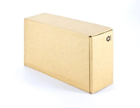 Cardboard box on white background Stock Photos