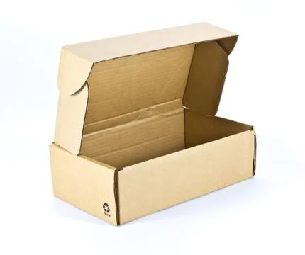 Cardboard box on white background Stock Photos